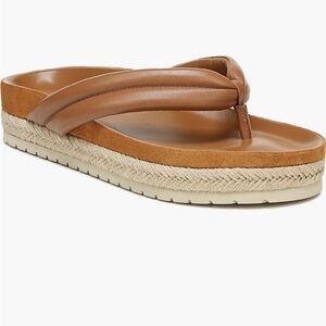 Vince EUC Sz 8.5 Platform Espadrille Slide in Cognac
